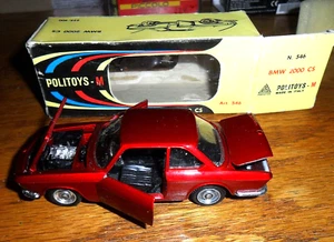 Politoys ART 546 BMW 2000 CS  Metallic Red  Italy 1/43 Scale NM MINT C-9.5 & Box - Picture 1 of 6