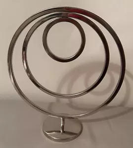 Abstract Eternity Sculpture Metal Chrome Circle Home Decor - Picture 1 of 9
