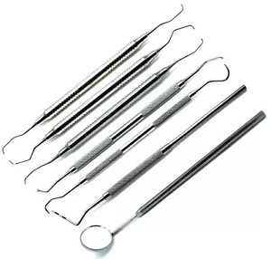 Juego de 7 instrumentos dentales premium de acero inoxidable nueva bandeja configuración - Imagen 1 de 3