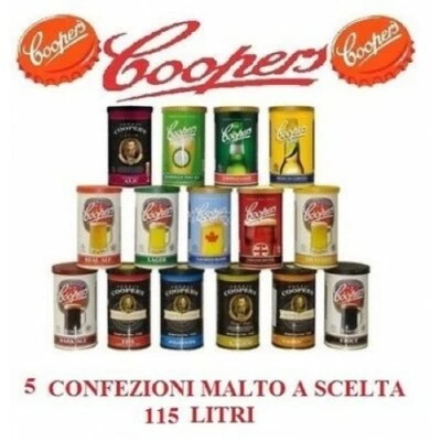 NÂ° 2 CONFEZIONI DI MALTO PREPARATO PER KIT BIRRA COOPERS 3,6KG46 LT A SCELTA