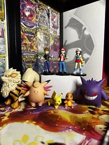 Pokemon Mini Figures 8pcs Set With Trainers - Picture 1 of 5
