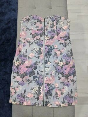 Kimchi Blue Sleeveless Blue Pink Boho Floral Dress Zipper w/ Pockets Sz L - Image 1 of 4