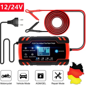 Auto Intelligentes Batterieladegerät 12V 24V KFZ Batterie Ladegerät PKW Akku AGM - Bild 1 von 12