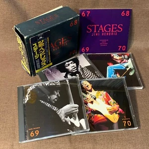 JIMI HENDRIX Stages JAPAN 4CD BOX SET POCP-2161~4 w/ OBI (torn) + JPN BOOKLET - Picture 1 of 21