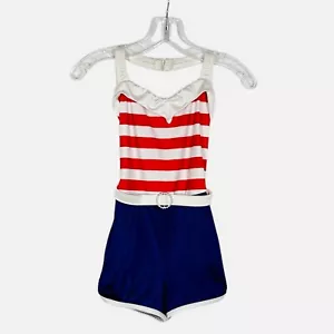 Costume danza Algy donna XS rosso bianco blu americana 4° concorso pin up bandiera - Foto 1 di 5