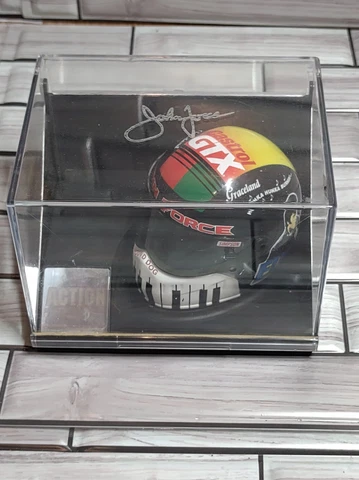 John Force And Elvis Presley Mini Helmet with etched autograph Cover