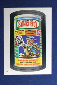 1982 Topps - Wacky Packages USA Album Sticker - #96 "Stinkertoy" - NrMtMt