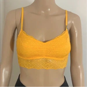 New Victoria's Secret Pink Lace Floral Bralette Yellow XS - Picture 1 of 4