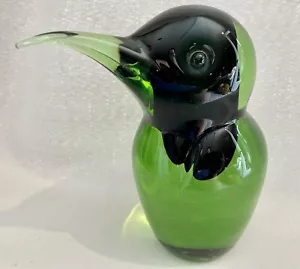 Vintage Mid Century Green Murano Glass Venetian Plague Bird Ibis by Alvin - Picture 1 of 10