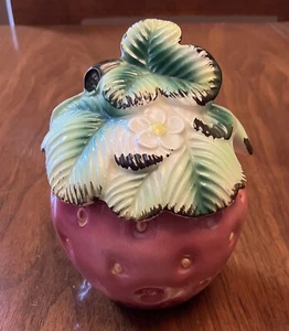 Vtg Strawberry Sugar Dish Missing Spoon Japan - Bild 1 von 6