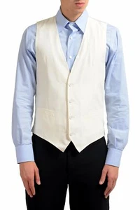 Dolce & Gabbana Men's 100% Silk White Button Up Dress Vest Size 36 38 - Picture 1 of 5