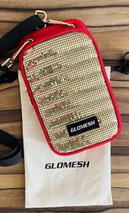 Glomesh Glider red and gold crossbody bag - new - Picture 1 of 3