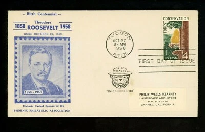 US FDC #1122 Phoenix Philatelic M-17 1958 AZ Forest Conservation Smokey Bear 1st - Image 1 of 2