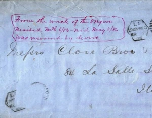 GB EE. UU. TRANSATLÁNTICO Londres Late Mail *SS Oregon* CUBIERTA DE NAUFRAGIO 1886 Chicago A4G76 - Imagen 1 de 12