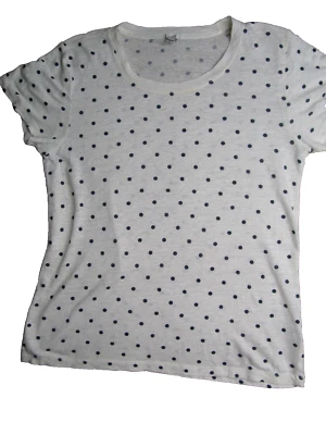 Mujer J. Camiseta Crew Talla Grande Estampado Lunares Crema Texturizada Semi Transparente Foto 1 de 4