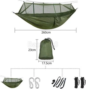 Camping Hammock &Mosquito Net Portable Double/Single Travel Insect Netting Swing - Picture 1 of 23
