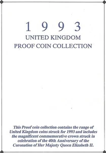 1993 Great Britain 8 Coin 2 Page C.O.A. Document Set~Free Shipping - Picture 1 of 2