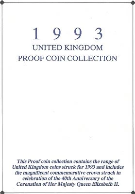 1993 Great Britain 8 Coin 2 Page C.O.A. Document Set~Free Shipping - Image 1 of 2