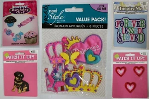 SMALL IRON-ON EMBROIDERED APPLIQUES PATCHES CHOICE - Picture 1 of 13