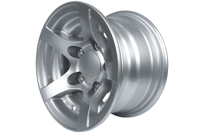 Verstärkte Alufelge für gebremste Anhänger 6Jx10H2 5x112 ET:-4 Nabe 67mm - Bild 1 von 4