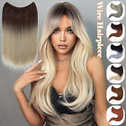 Secret Wire Hair Extensions One Piece & Nano Ring Thick Straight Curly Hairpiece