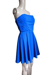 Naven Womens Strapless Short Blue Aline Dress Square Neck Size 2 - Picture 1 of 12