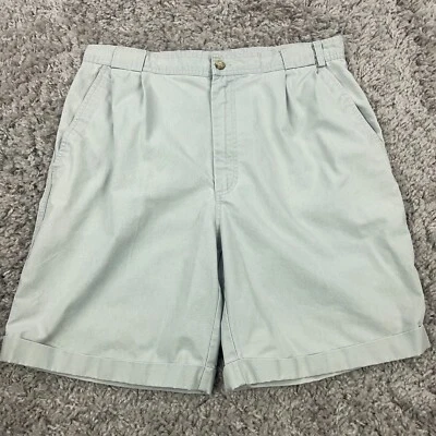 Pantalones Cortos De Colección Bugle Boy Informales Básicos Talla 34 (Real 32") Azul Plisado 8" Entrepierna * Foto 1 de 4