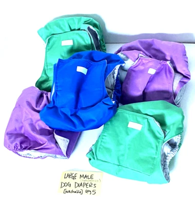 Pañales/escudos lavables WEGNEECO para perros machos tamaño gran cantidad 5 Foto 1 de 4