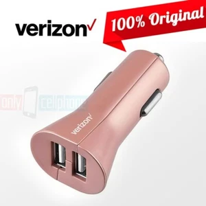 Verizon Logo Dual-USB Rose-Gold Car Charger Adapter for iPhone Galaxy Tablet - Picture 1 of 4