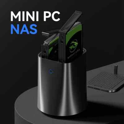 NAS Mini PC Intel N150 Ryzen 7 5825U 2.5G 2x2.5/3.5inch HDD RAID FreeNas Windows - Image 1 of 4