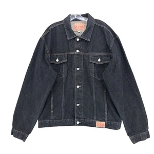 Chaqueta de Camionero GUESS Vintage Negra Denim 100% Algodón HECHA EN EE. UU. Talla XXL - Imagen 1 de 8