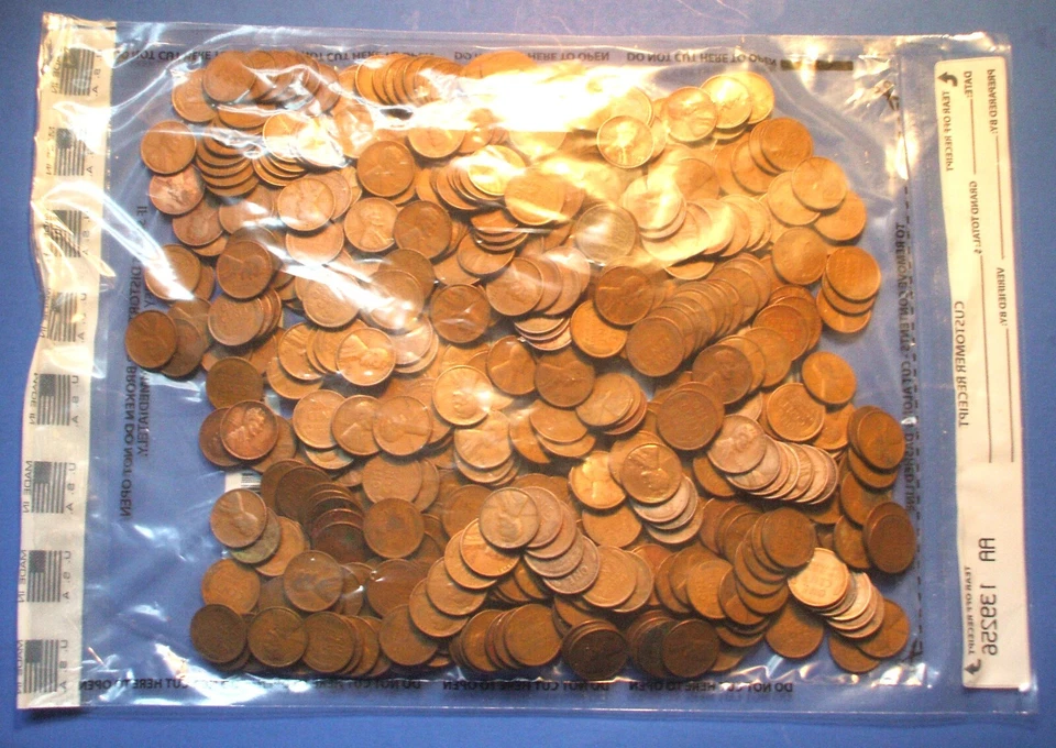 1930 - 1939 Bolsa de CENTAVOS DE TRIGO - 100 centavos de trigo - Lote de 100 monedas de centavos de trigo Lincoln💥 Foto 1 de 1