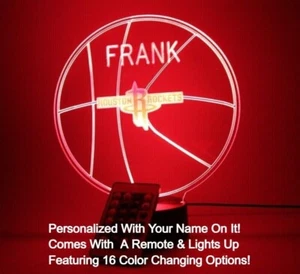 Houston Rockets NBA Basketball Sports Light Up Night Lamp LED Personalized Free - Picture 1 of 12