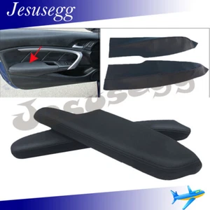 Pair Door Panels Armrest Cover For 2006-11 Honda Civic Replacement Vinyl Black - Imagen 1 de 8