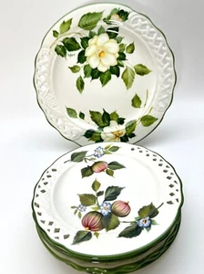 Brunelli Italy Tiffany Fruit & Flowers 6-8” Plates and 1-12” Platter - Picture 1 of 9