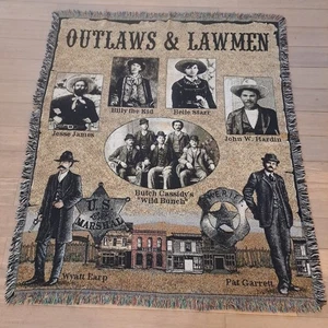 Mill Street Design Tapestry Throw Blanket Outlaws & Lawmen 60"x50" - Picture 1 of 10
