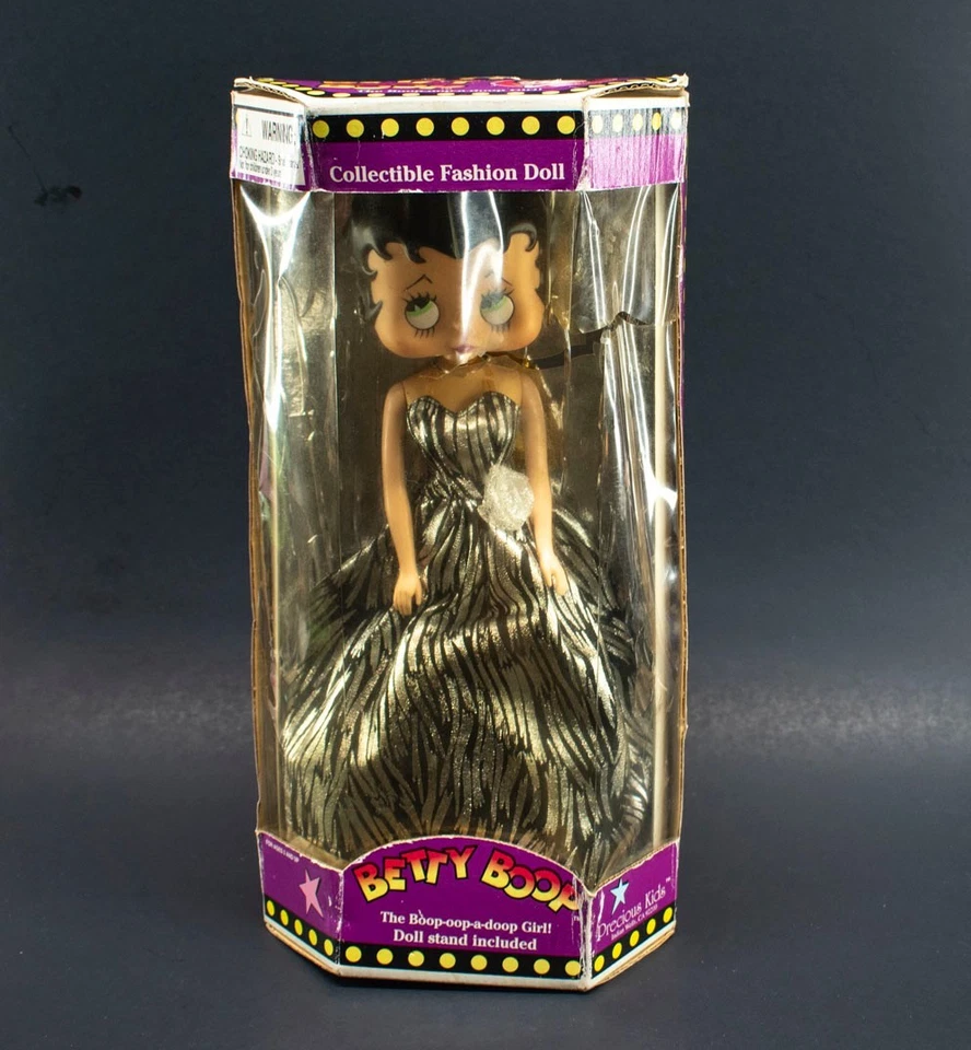 BETTY BOOP 12" Muñeca de Moda Coleccionable Vintage 1998 Vestido Brillante a Rayas de Tigre Foto 1 de 4