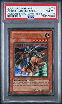 2004 Yu-Gi-Oh! Ghost Knight Of Jackal Ancient Sanctuary AST 1st Ed Ultra PSA 8 - Image 1 of 2