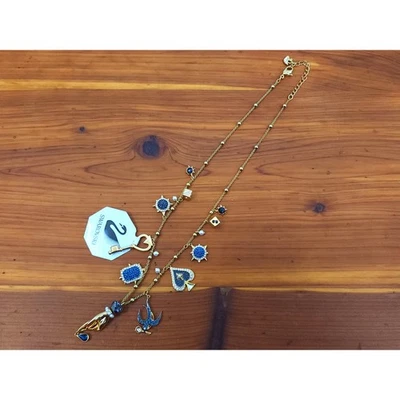 Collar Mágico Tarot Cristal Swarovski Retirado Oro Azul  Foto 1 de 4