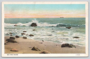 Postcard Sea and Shore - Ocean Waves Crashing on the Sandy Beach - Picture 1 of 2