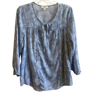 Top floral azul para mujer Como Blu talla grande 1X - Imagen 1 de 4