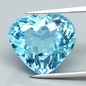 💎 17.08ct 17x15.2mm VS Heart Natural Sky Blue Topaz - Brazil Gemstone - Picture 1 of 4