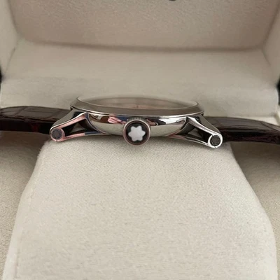 Cinturón MONTBLANC Timewalker Automático Plateado Esfera Blanca Acero Inoxidable Marrón Foto 1 de 4