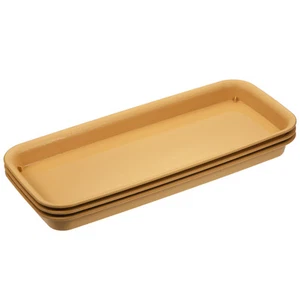 3pcs 40x17cm Plant Pot Saucer Plastic Rectangular Flower Drip Tray, Terracotta - Picture 1 of 5