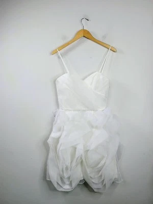 WTOO Walter Watters Short Convertable Strap Wedding Dress 8 White - Image 1 of 4