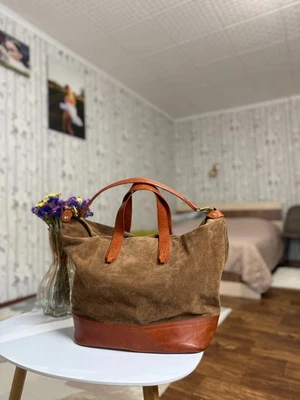 Bolso PEDRO Jerome Dreyfuss Gamuza Cuero Marrón GRANDE Foto 1 de 4