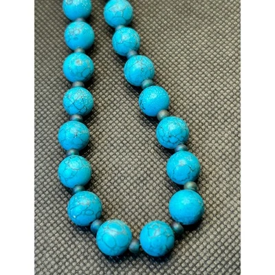 Collar Howlita Azul Turquesa Cuentas Mujer Joyería Declaración Moda 18 pulgadas Foto 1 de 4