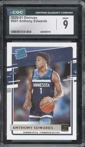 2020 Panini Donruss #201 Anthony Edwards RC Rookie Mint CGC 9 - Bild 1 von 1