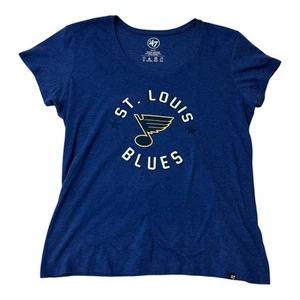 St Louis Blues Shirt Damen Gr. XL '47 Marke NHL Hockey blau Baumwolle Grafik T-Shirt - Bild 1 von 15