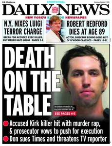 FACE OF HATE CHARLIE KIRK ASSASSINATION SHOOTER ARRESTED NY DAILY NEWS 9/17 2025 - Picture 1 of 1